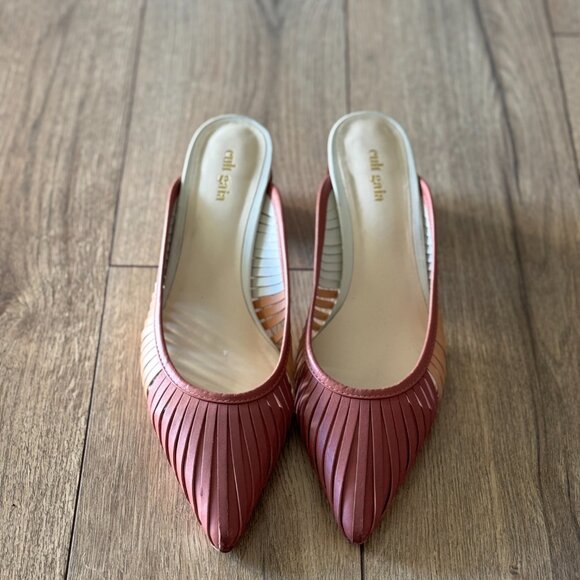 Cult Gaia Alia Mule in Pink & Tan - Picture 2 of 7